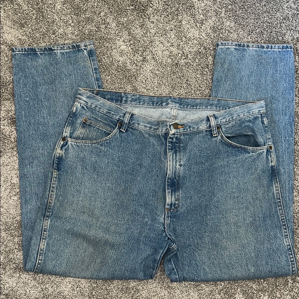 Men's Wrangler Blue Denim Straight Jeans